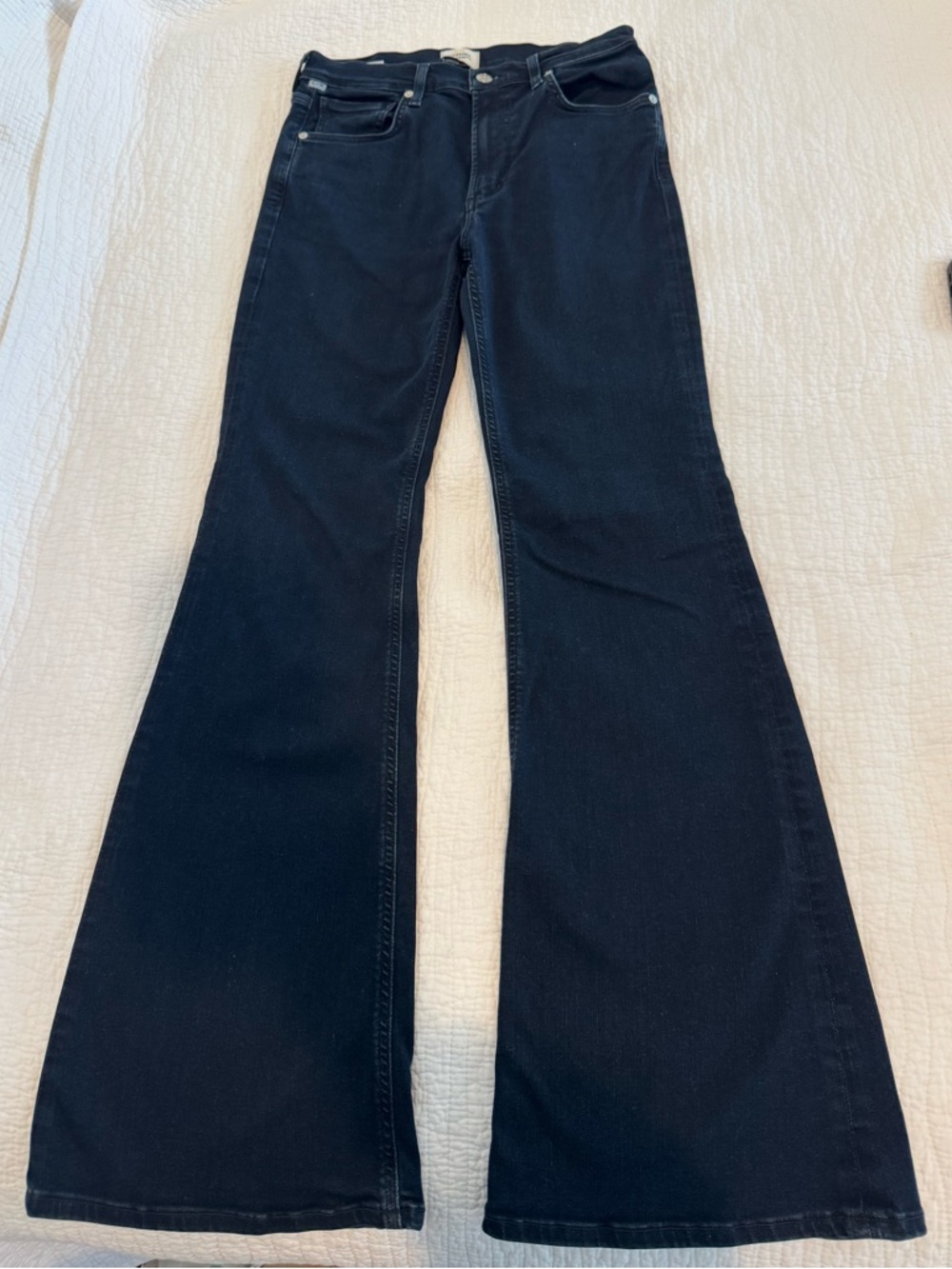 Citizens Of Humanity Black Flare Wide-Leg Jeans